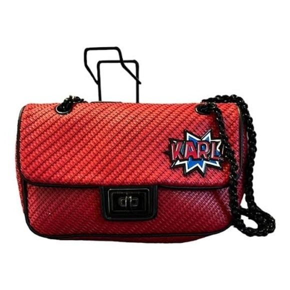 NWOT Karl Lagerfeld Agyness Shoulder Bag in Crimson Red - Picture 1 of 9